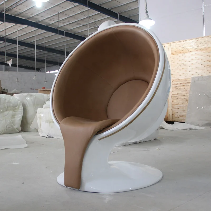 Innovative portable fiberglass armchair with coffee cup-shaped backrest, creative styling furniture for home, outdoor and hotel