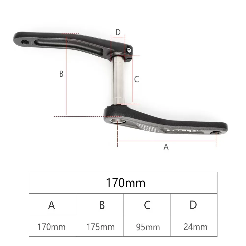 TTPRO TL-80 MTB Hohlkurbelgarnitur 170mm GXP Aluminiumlegierung Fahrradkurbelarm 104BCD Mountainbike-Kurbel für Single-Kettenblatt – Detail 14