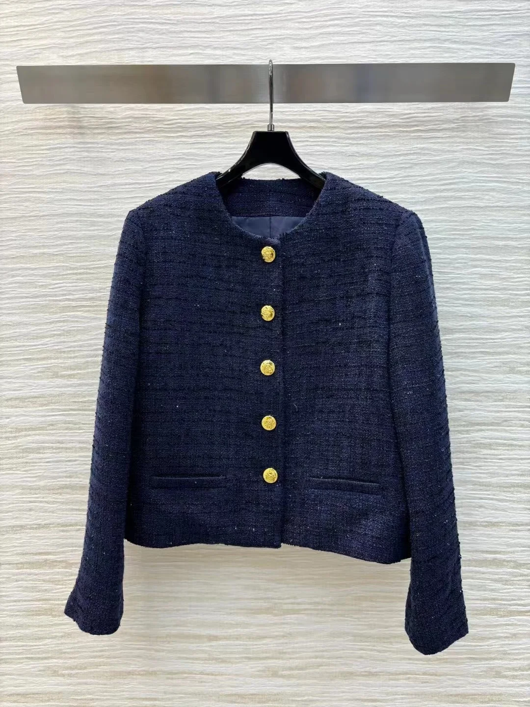 High end customized women's coarse woolen coat