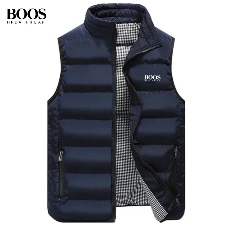 Men\'s Embroidery Brand High Quality Warm Vest Vest, Autumn and Winter Luxury Fashion Brand, Sleeveless Outdoor Windproof Jacket