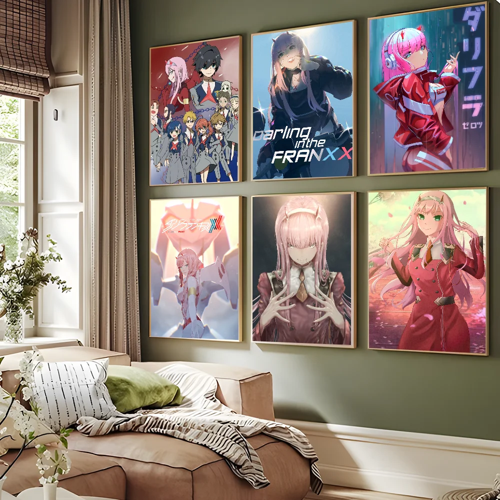 

Darling In The FranXX Whitepaper Poster Retro Kraft Paper Sticker DIY Room Bar Cafe Vintage Decorative Painting