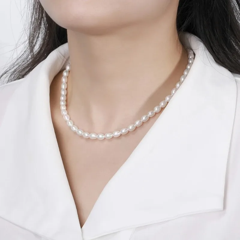 

Jiangyuan Elegant 925 Sterling Silver Lobster Clasp 14K Gold Plated Dainty Choker Cultured Freshwater Pearl Necklace