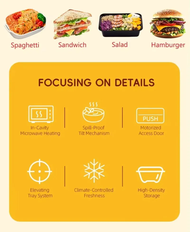 FL Fully Automatic Built-in Microwave Oven Heating Hot Food Vending Machine Has a Refrigeration and Preservation Function