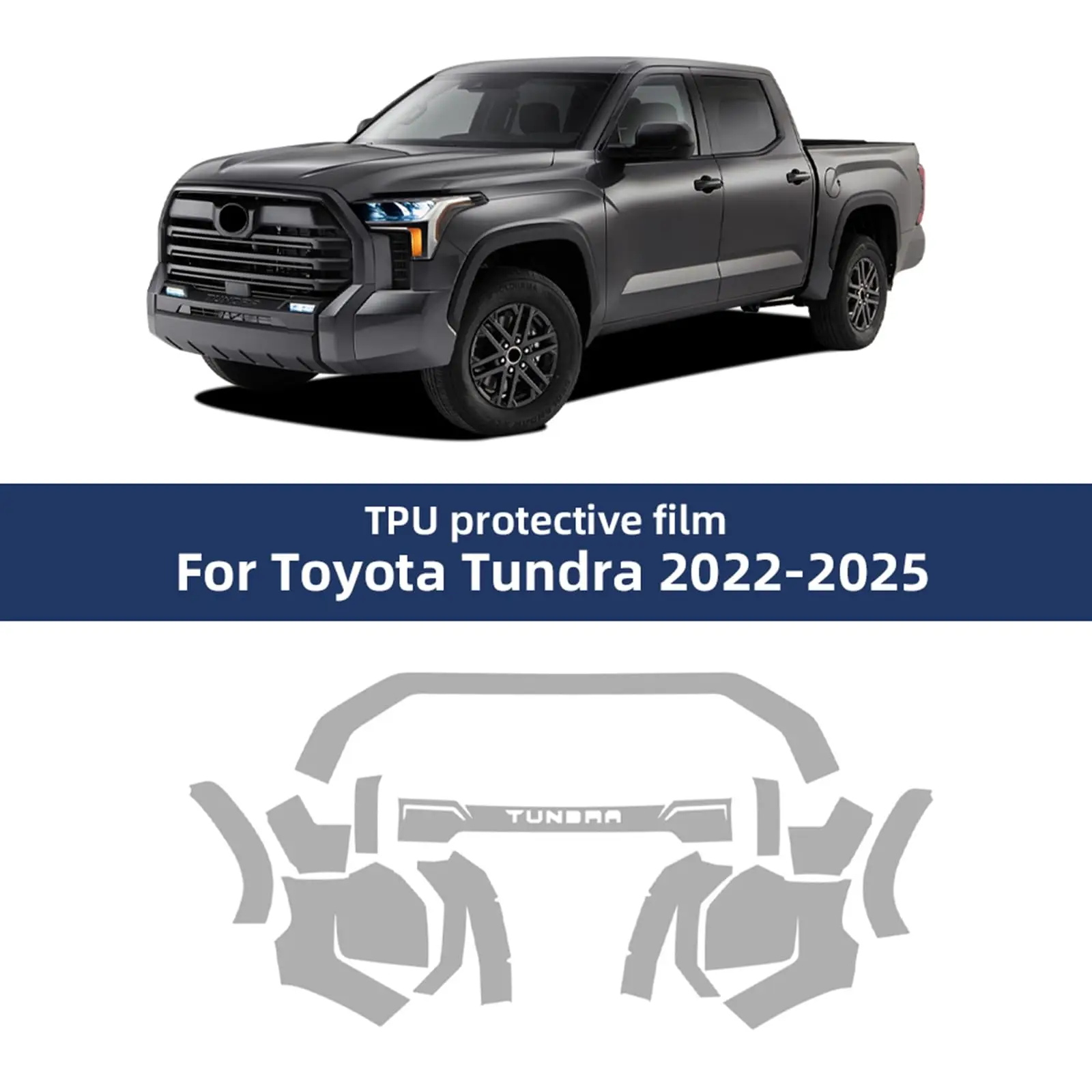

For 2022-2025 Toyota Tundra TPU Body Bumper Pre-cut Sticker Paint Protection Film PPF Scratch-resistant And Transparent