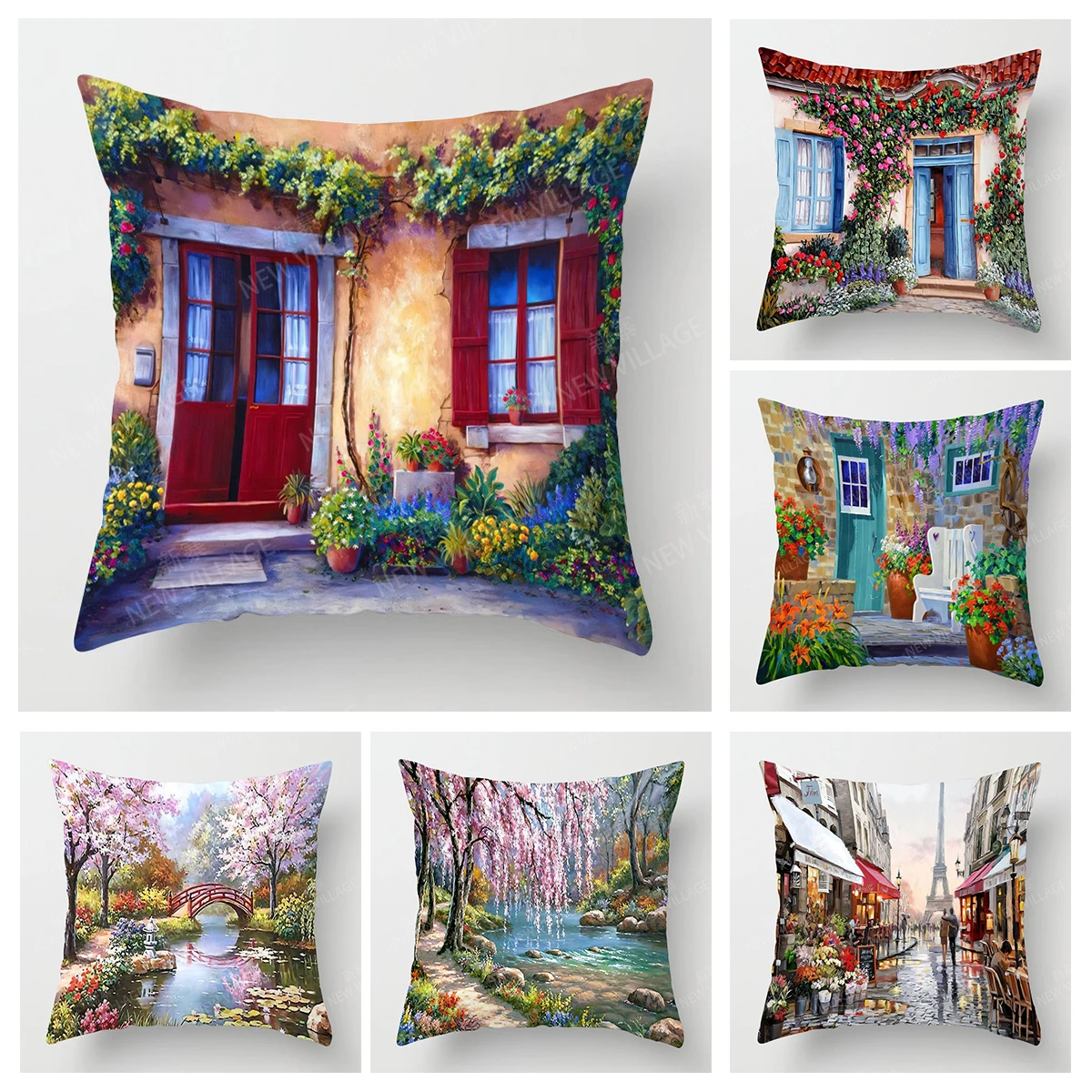 Home living room decoration cushion covers Vintage oil painting style throw pillow cover45*45 pillowcase 40x40cm 50x50 45x45