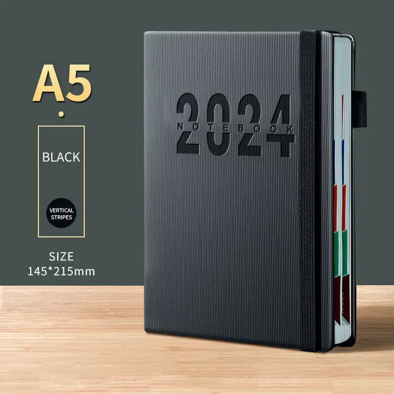 2024 A5 Notebook Schedule Student Stationery Notebook Business Office Supplies Plan Agenda Diary Weekly Planner Meeting Book