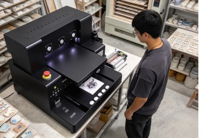 A3 Inkjet Printer Automatic CMYK Acrylic Wood Flatbed UV Ink 2 Heads 1200dpi Tube & Card Printer For 40x30 New