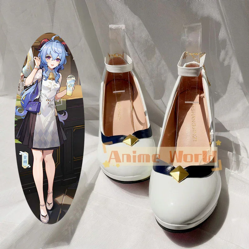 Genshin Impact Ganyu 코스프레 신발 할로윈 카니발 부츠 맞춤 제작