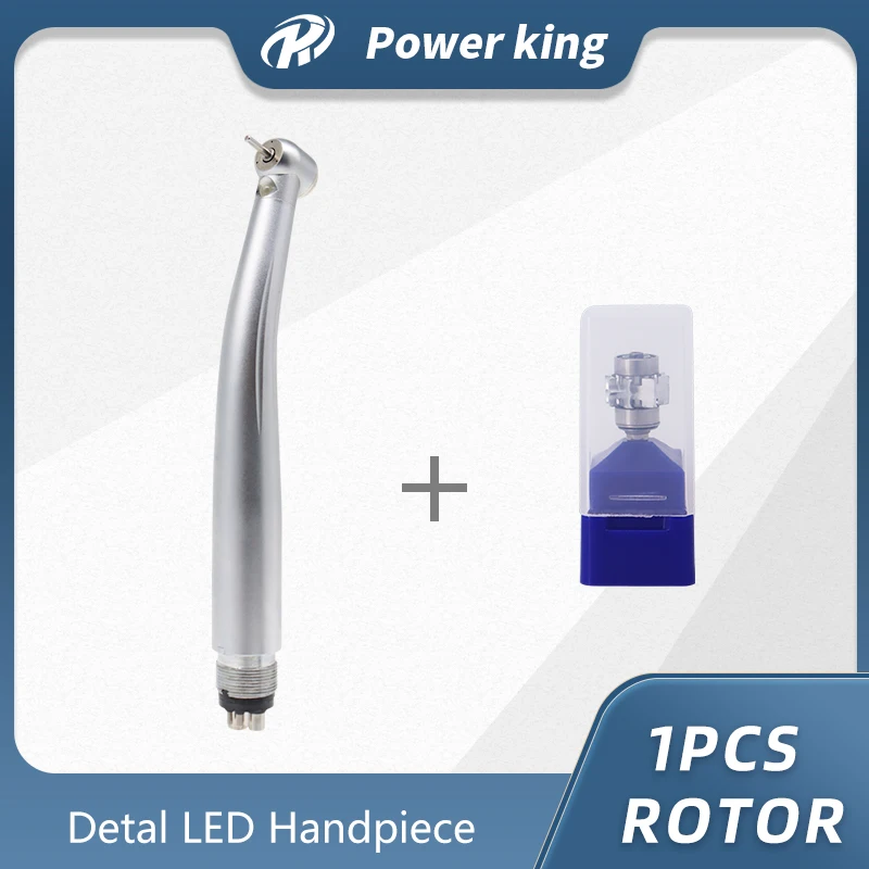 Dental Handpiece Ceramic Bearing Kit LED Light High Speed 3 Water Spray with Rotor 2/4 Holes E-generator Air Turbine Push Button