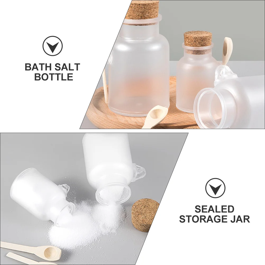 6 مجموعة قناع زجاجة البودرة مجموعة 100 جرام المحمولة حمام الملح الحاويات مع ملعقة مختومة تخزين جرة للسفر منفصلة فارغة