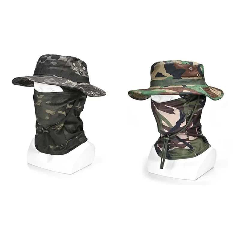 Tactical Camo Bucket Hat Wide Brim Breathable Lightweight Foldable 360-degree UV Sun Protection for Men Outdoor Cycling Hiking
