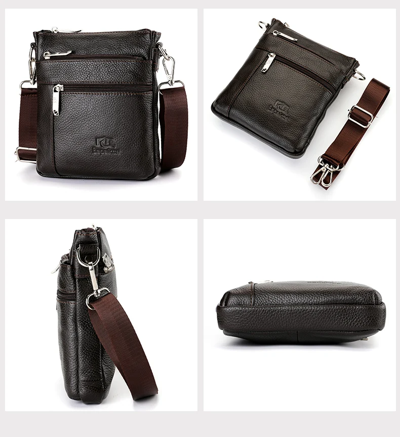 Herren-Einzelschultertasche aus echtem Leder, lässige Business-Umhängetasche, hochwertige Ledertasche für Herren – Detail 14