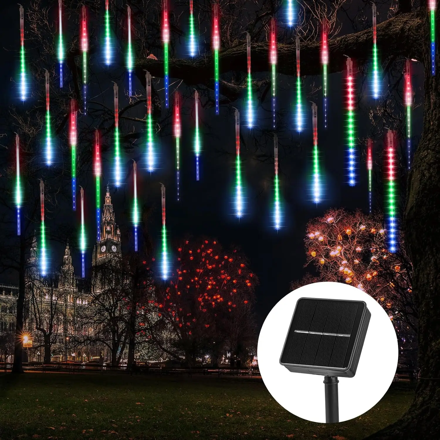

50CM 288LEDs 8Tubes Solar powered Meteor Shower Rain String Lights Party Holiday Yard Patio Christmas Xmas tree Wedding Home Dec