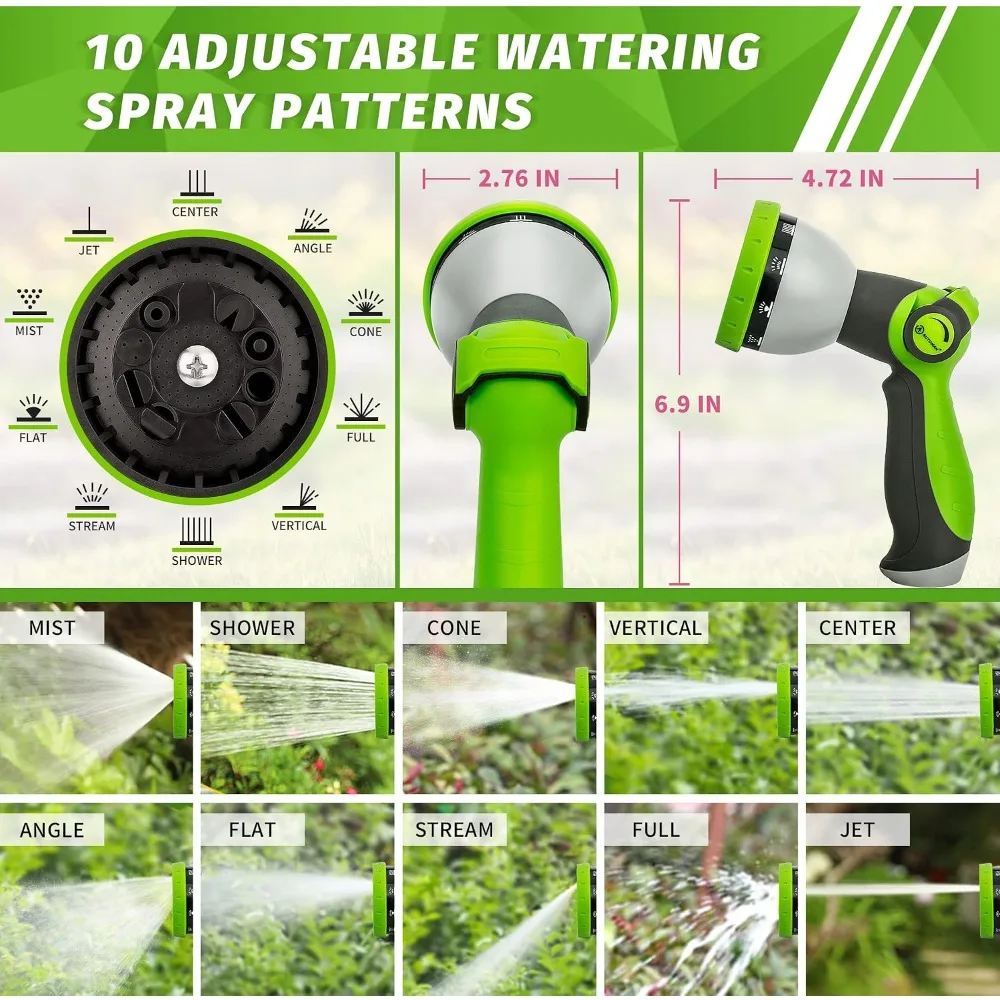 2 Pack Garden Hose Nozzle, Thumb Control Sprayer, Leak-Free with 4 Extra Washers, for Watering, Cleaning, Car Washing & Pet Shower