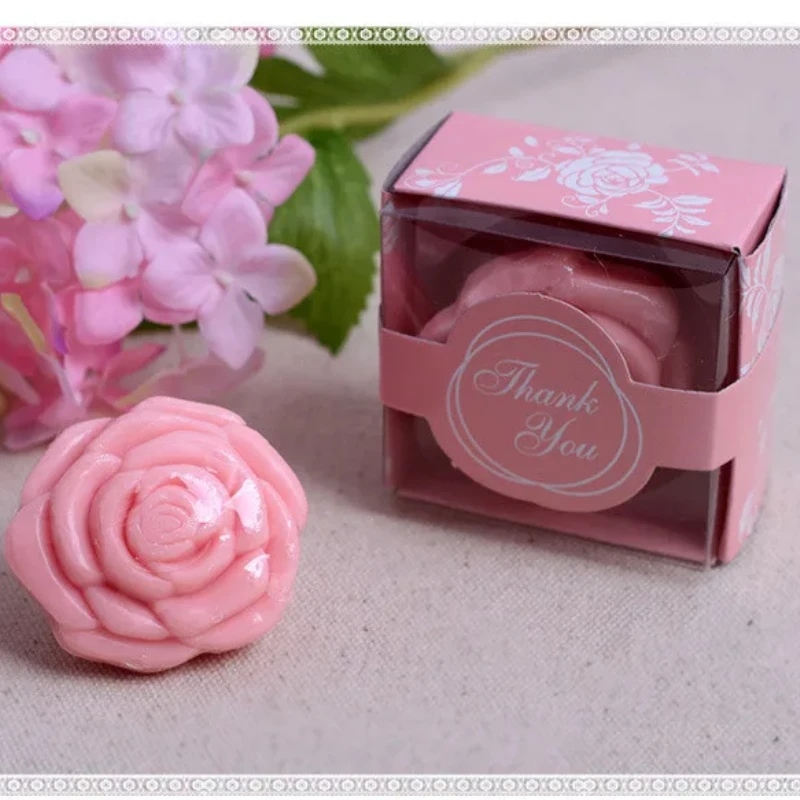 guests present 20pcs Rose Soap gift box Wedding Favor Advertising gift soap Soap 4 colors to choose