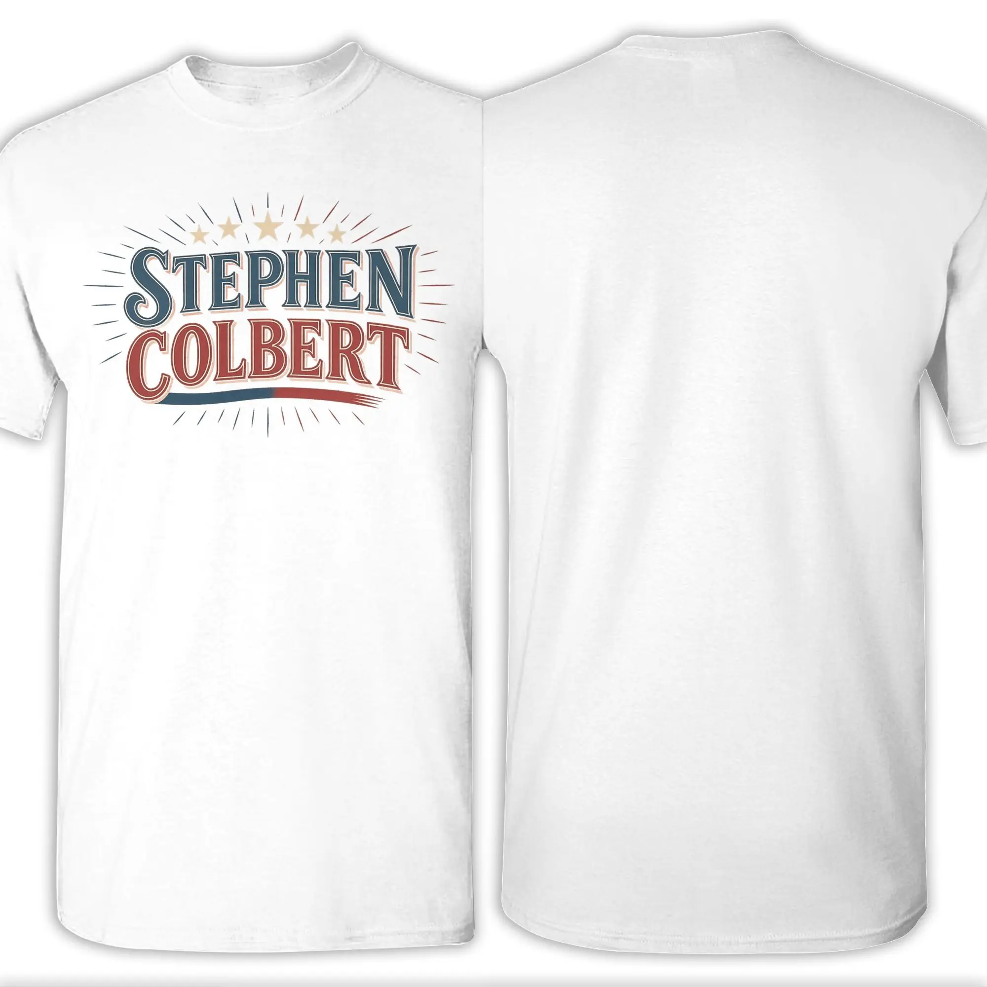 ستيفن كولبرت ستار Spangled Satire الرجال تي شيرت مذهلة تي شيرت قصير الأكمام Crewneck تي شيرت القطن هدية فكرة القمم