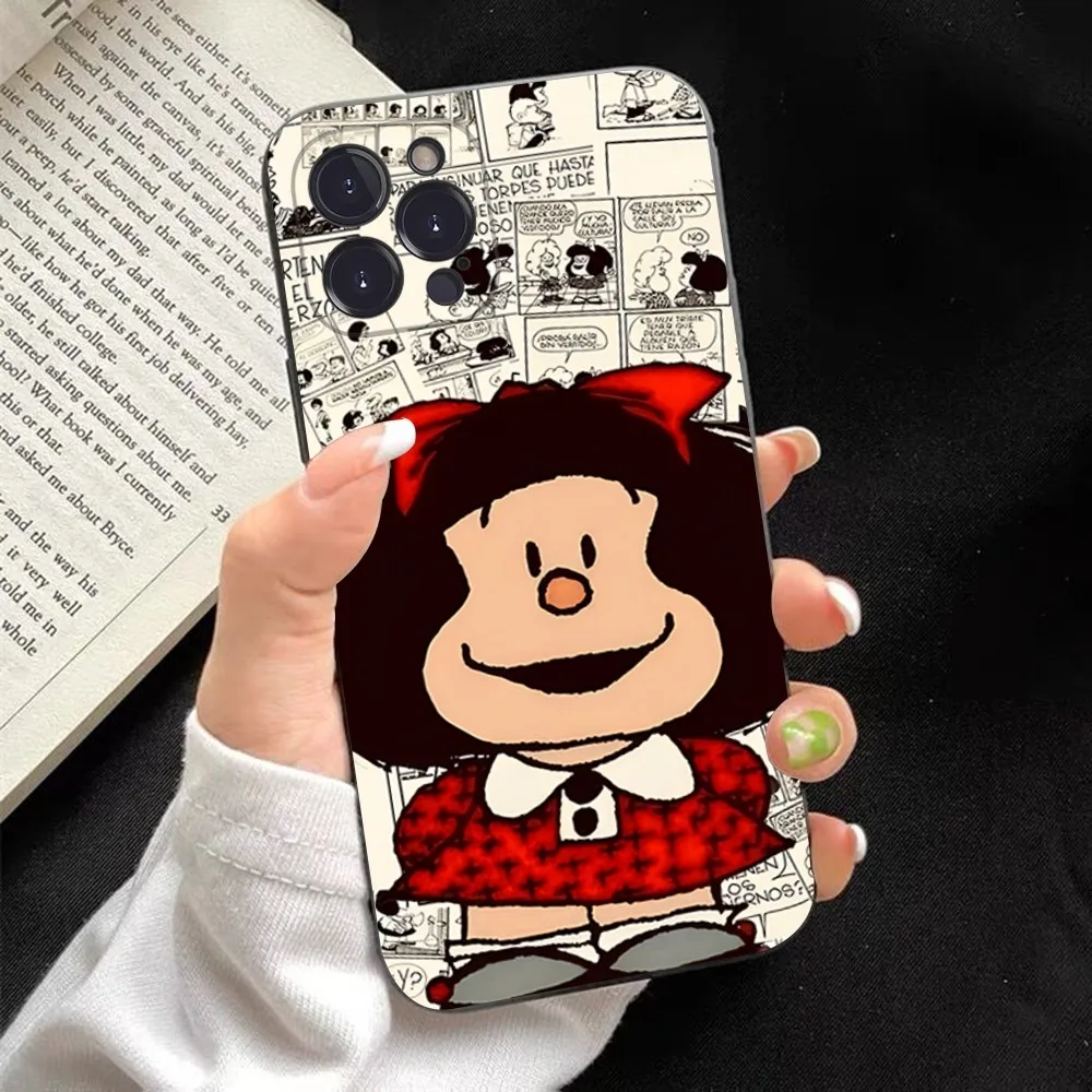 Mafalda Phone Case For iPhone 15 14 11 12 13 Mini Pro XS Max Cover 6 7 8 Plus X XR SE 2020 Funda Shell