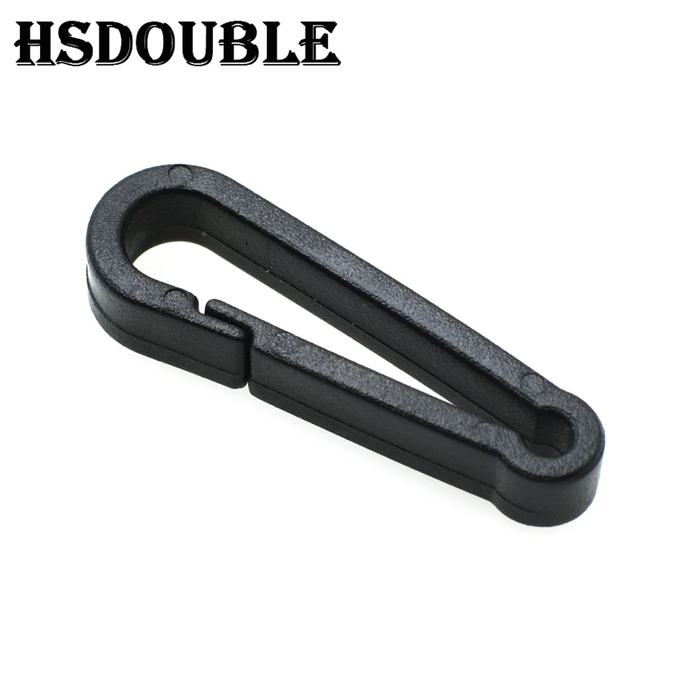 10 Pcs/Pack Gloves Hook Plastic Black Buckles Snap Hook With O-Ring Used For Shower Curtains