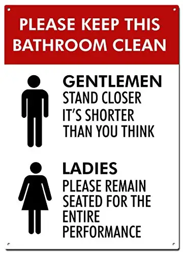 

Keep This Bathroom Clean Metal Tin Signs, Funny Bathroom Poster, Decorative Signs Wall Art Home Decor - 8X12 Inch (20X30 cm)