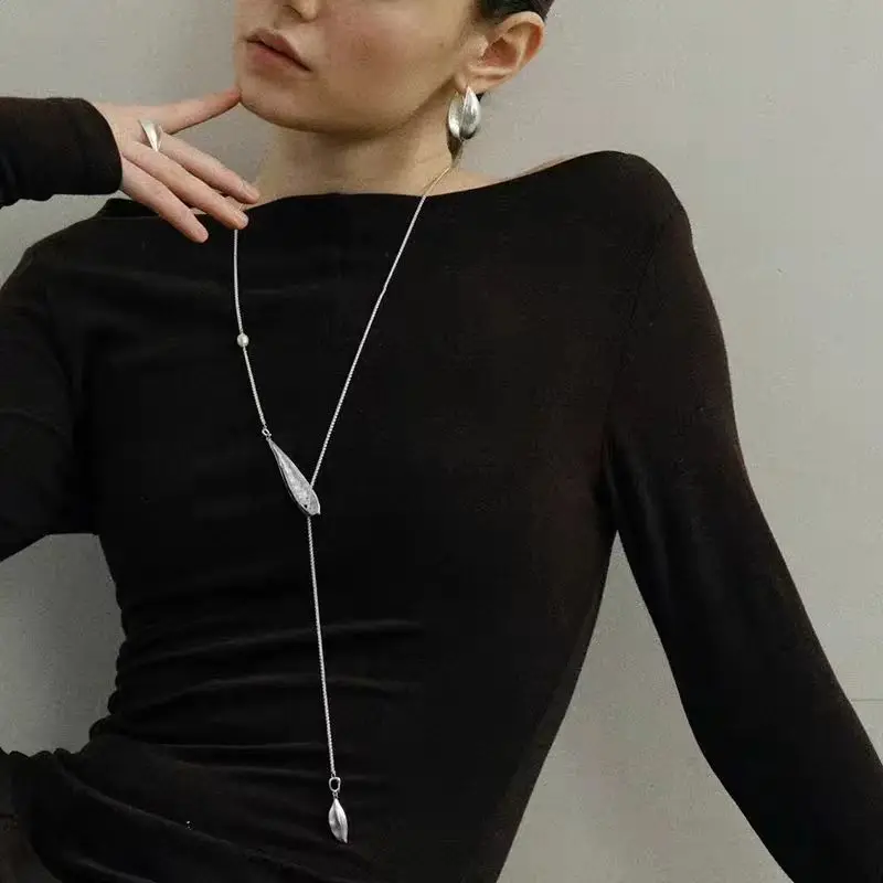 

Jenny&dave Pendant Double-sided Blade Long Necklace Temperament Sweater Chain Jewelry Necklace Necklaces For Women