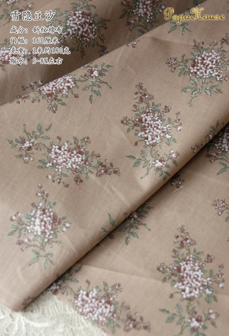 160x50cm Retro Grape Floral Twill Cotton Fabric for Dress Clothing Handmade DIY Home Decoration Sewing Cloth view 4
