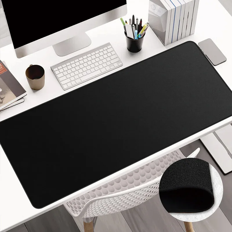 

Pure Black Mouse Pad Laptop Desk Anti Slip DesktopGaming Large Mouse Pad Anti Slip Mouse Pad Computer Desk Pad Keyboard Pad