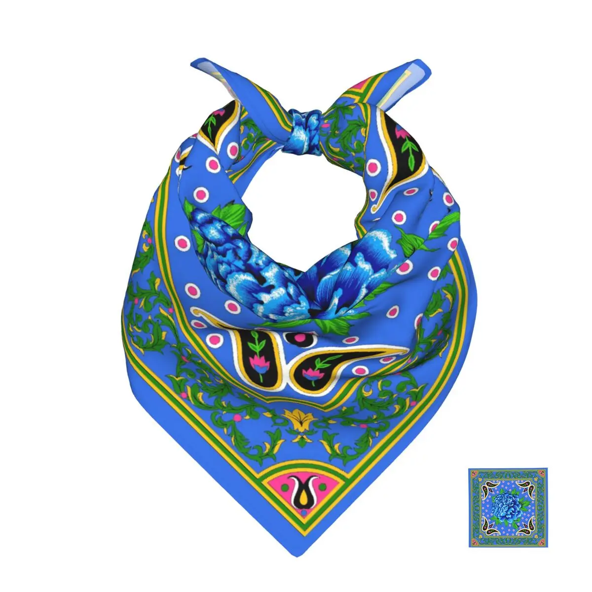 

50cm*50cm Luxurious Flowers Scarf Head Hair Shawl Women Designer Scarfs Square Headband