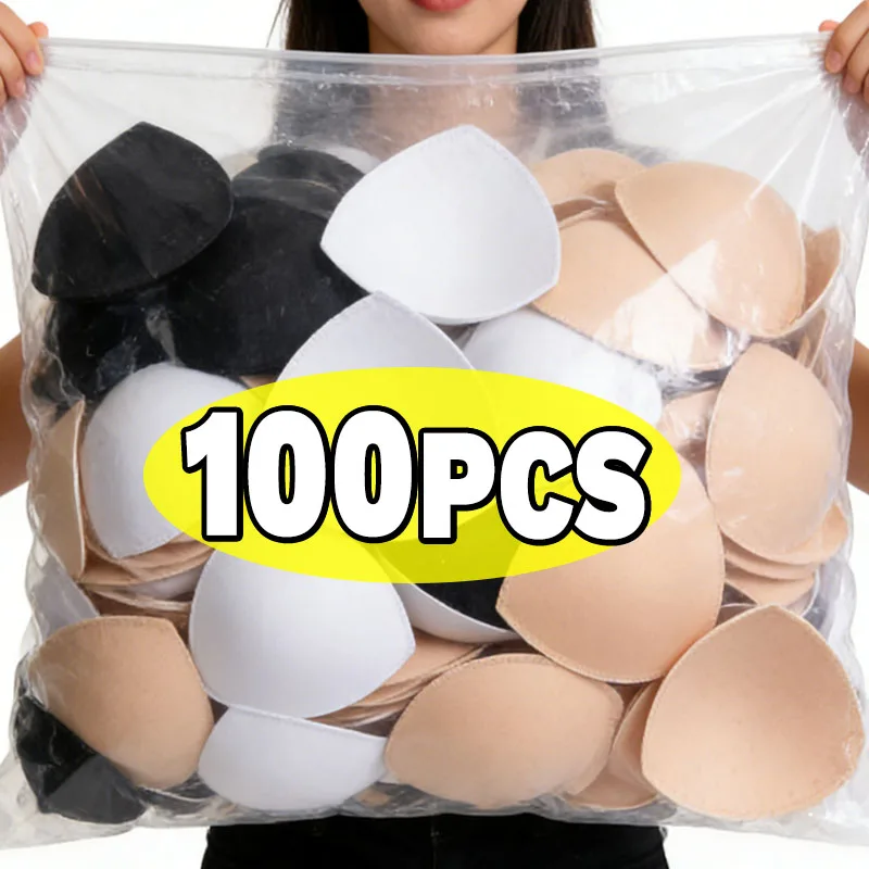 1-50PAIRS  Bra Pads Inserts Removable  Air Cotton Foam Sponge Breathable