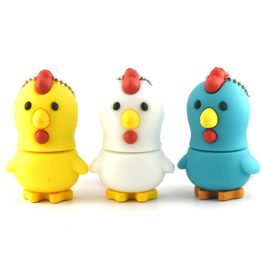 Usb แฟลชไดร์ฟการ์ตูน Cobra 128GB น้อยน่ารักไก่สีเหลือง4GB Pendrive สัตว์ช้าง8GB 32GB U Disk 64GB หน่วยความจำ