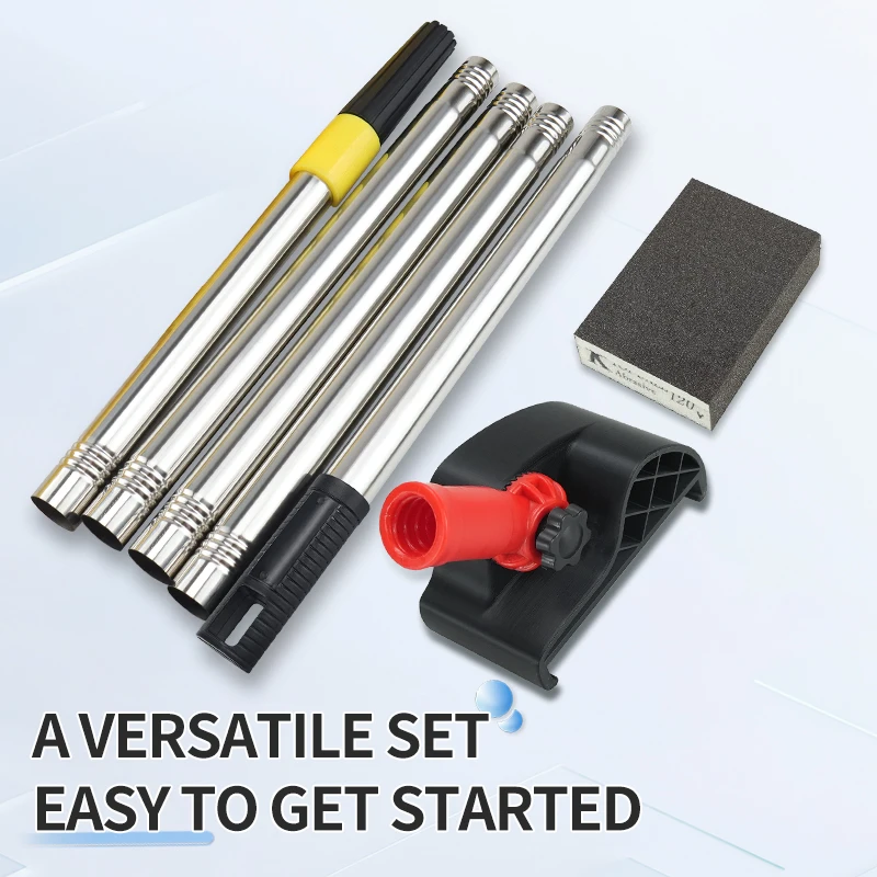 Adjustable Wall Sanding Tool Kit Extendable Telescopic Pole Wet Dry Sand Sponge Block for Home Renovation Polishing