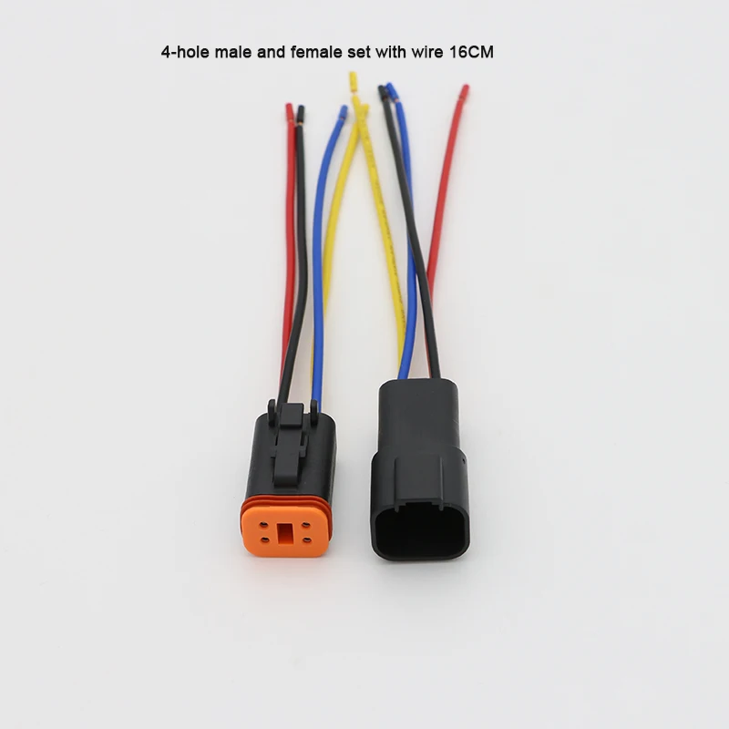 5sets DT Waterproof Automotive Connector With 16cm Wiring DT06-2S/DT04-2P 3P 4P 6P 8P 12P Male Female Plug Socket For Automobile