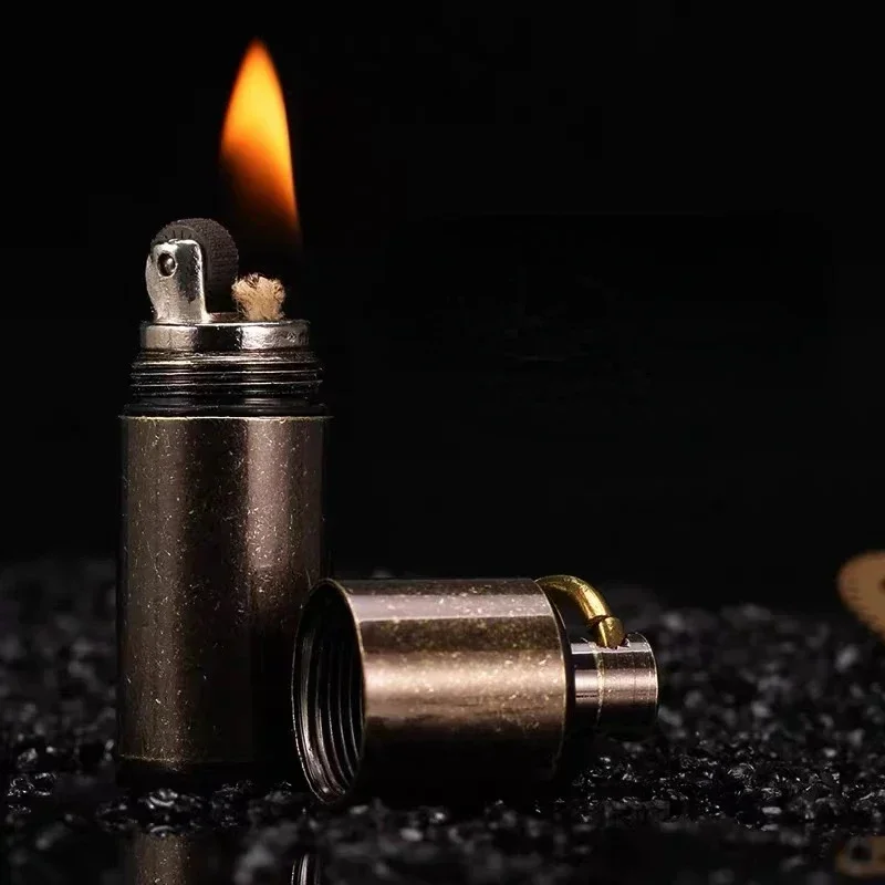 Trench Kerosene Lighter Mini Hangable Keychain Nostalgic Bullet Old-fashioned Gasoline Small Cigarette Lighter Dropshipping