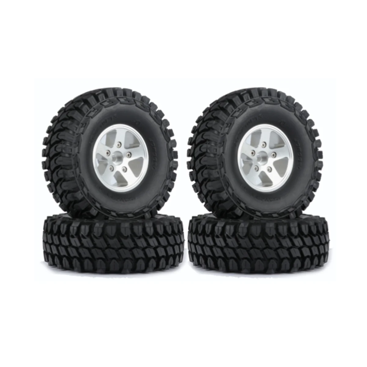 

4Pcs 110mm Metal 1.9 Beadlock Wheel Rim Rubber Tire Set for 1/10 RC Crawler Car Axial SCX10 TRX4 D90 Redcat,2