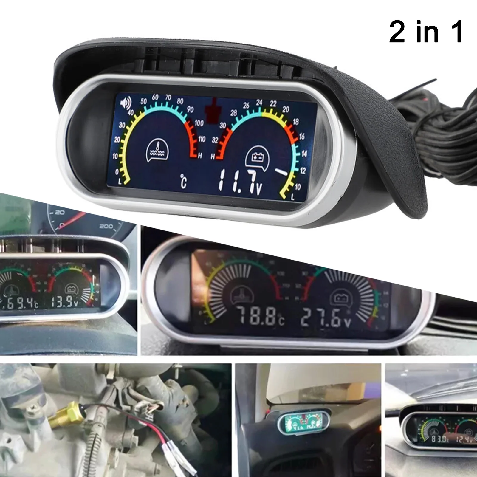 12V 24V Gauge Temperature Sensor Stable Performance Temperature Measuring Range Working Environment Degree For Most Cars
