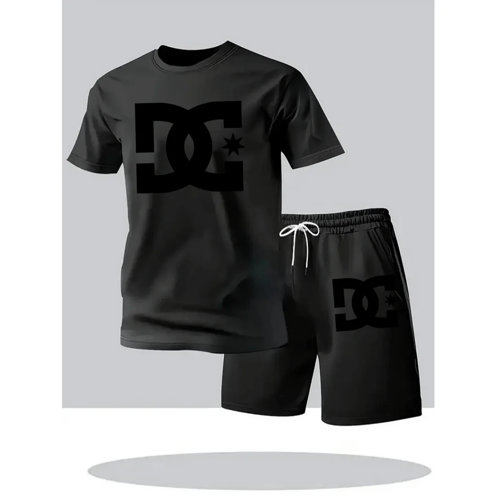 Summer Men's Casual Clothing Set Breathable Oversize T-Shirt Shorts 2-Piece Sportswear Short Sleeve Comfortable Suit for Men - Image 2