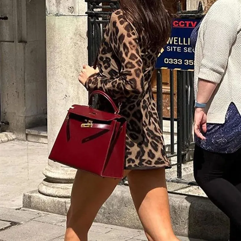 

Сексуальное платье с леопардовым принтом, облегающее, винтажное, с низкой талией, из ткани Han Ma, модное женское платье с леопардовым принтом