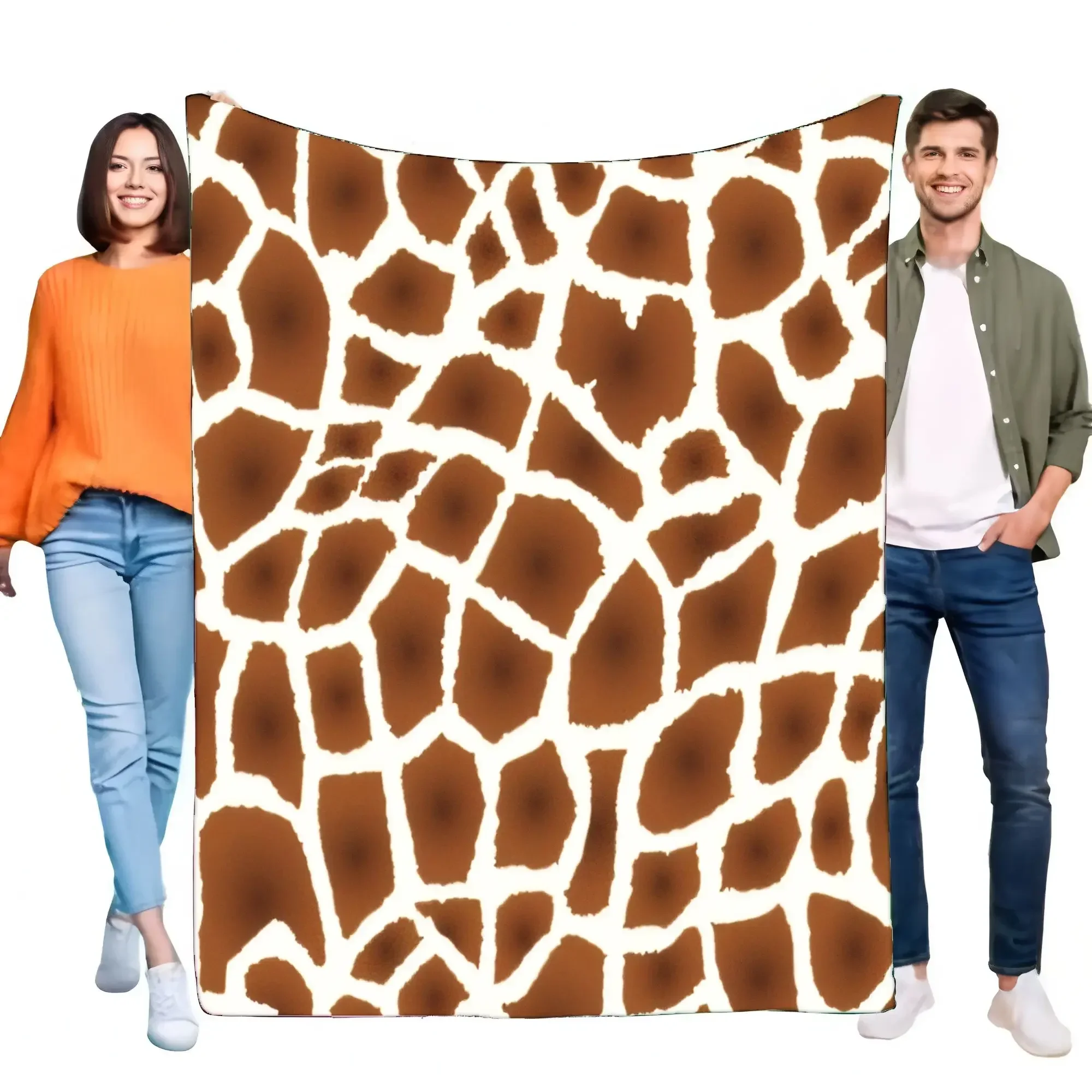 Giraffe Print Flannel Blanket Ultra Soft Cozy Warm Throw for Bed Sofa Home Decor, Lightweight Best Gift for Adults Kids.