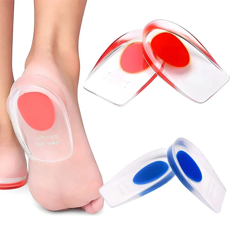 Unisex Soft Silicone Gel Insoles Heel Spurs Pain Relief Foot Cushion Outdoor Sports Height Increase Insoles Run Damping Insoles