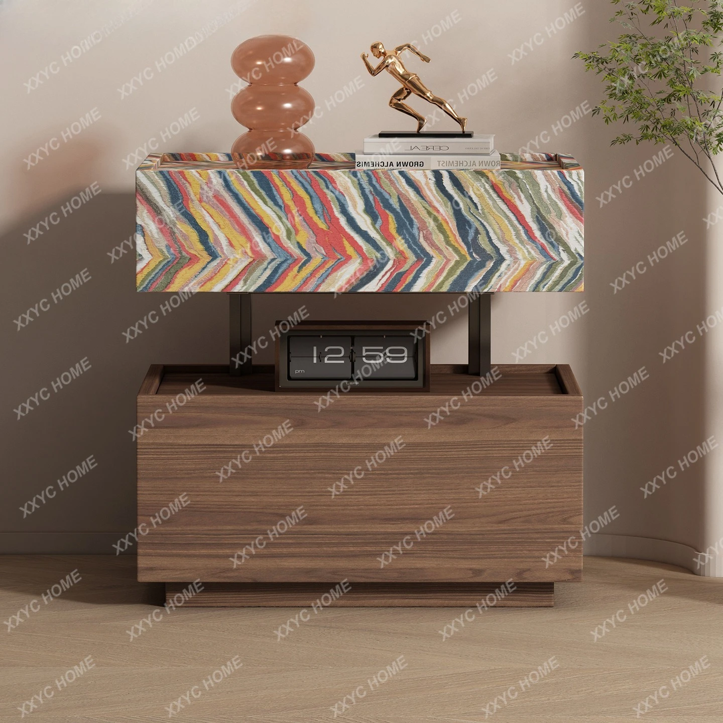 MM minimalist medieval bedside table master bedroom large light luxury premium