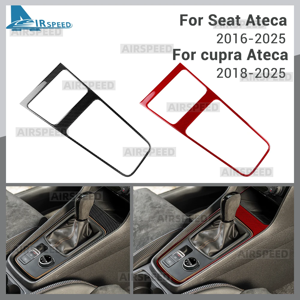 

Для SEAT Ateca 5F 2016-2025 Для Cupra Ateca 5F 2018-2025 Наклейка из настоящего мягкого углеродного волокна LHD RHD Автомобильная панель переключения передач Накладка