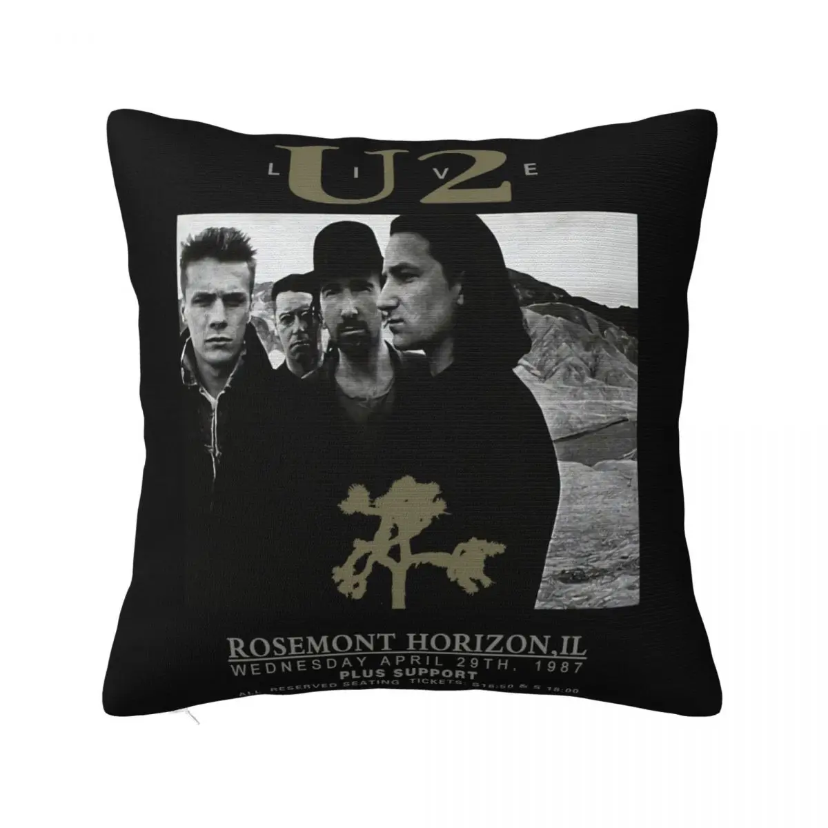 U2 Live Charcoal Amplified Clothing New Official Colour Customized Creative Design Pure Cute Pillow Case