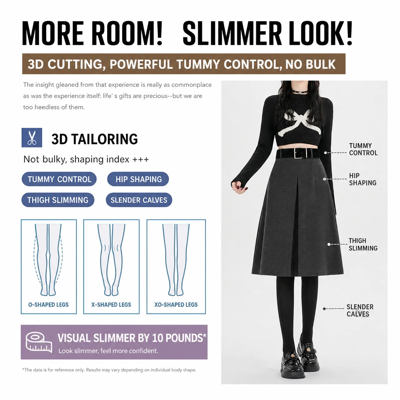 Hochgeschnittener Rock für Damen, Herbst/Winter 2026, Neuheit, Wollrock für Damen, Grau oder Schwarz, A-Linien-Rock für Damen mit Gürtel, Bestseller – Detail 6
