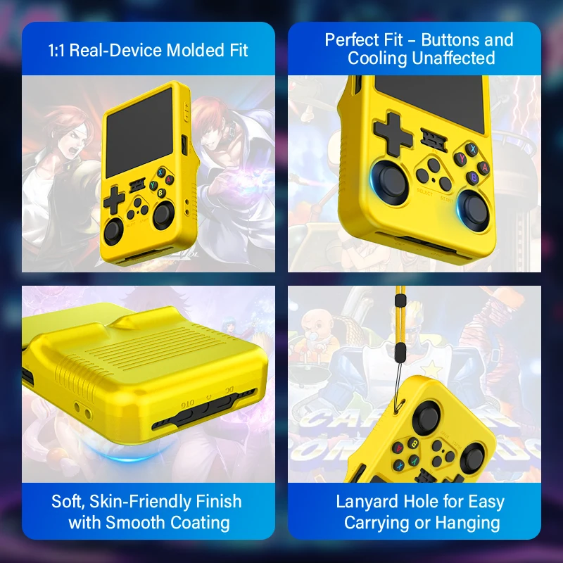 R36S Portable Storage Bag R36S Silicone Case with Screen for R36S Game Console Tempered Glass Protectors Kit R36S Accessories
