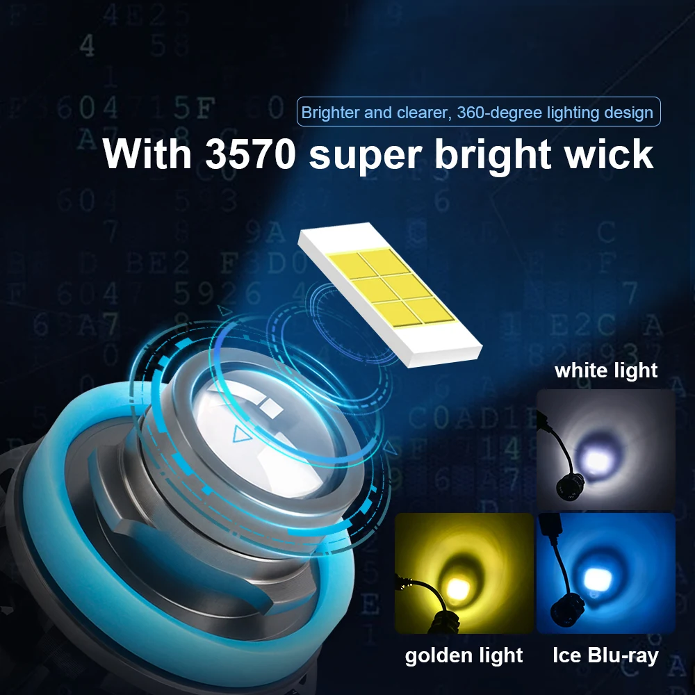 H7 Laser Lens Front Fog light Bulb H11 H8 H9 hb4 9005 9006 High Power 25W Spotlight 3570 6 Chips Car Accessories Headlight White