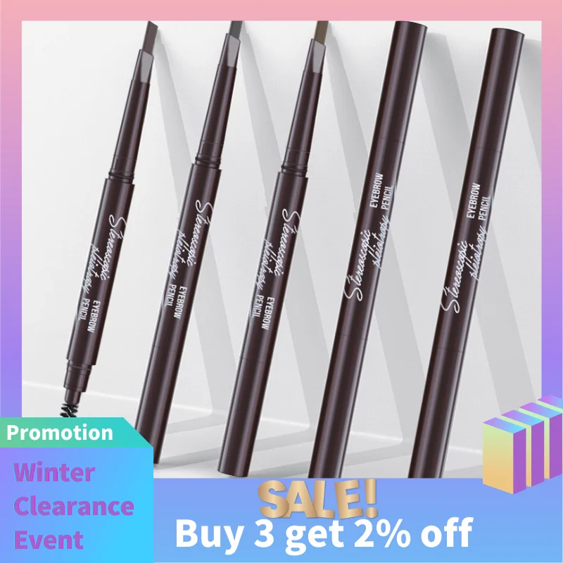 EyebloggPen-Crayon à double tête à rotation automatique, stylo à sourcils triangulaire, peinture pour sourcils, imperméable, longue durée, tatouage, maquillage