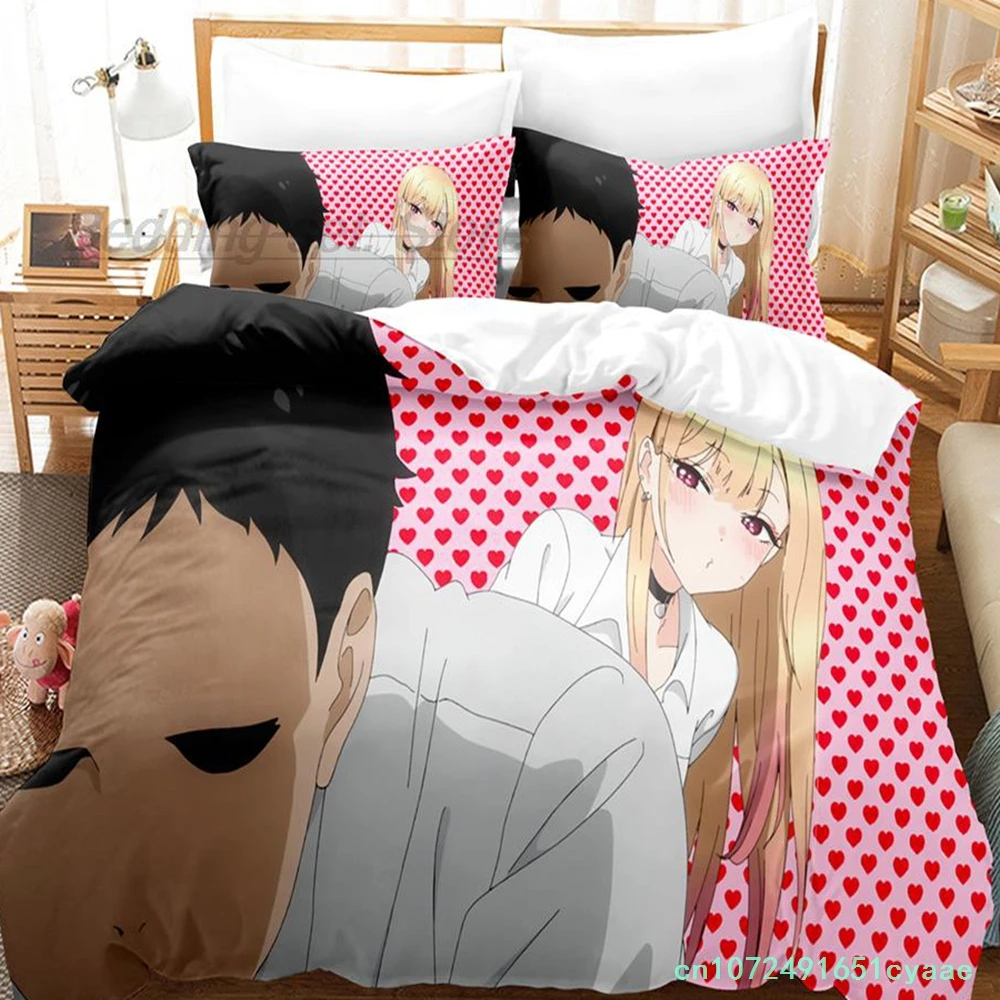 My Dress Up Darling Bedding Set Single Twin Full Queen King Size Bed Set Aldult Kid Bedroom Duvetcover Sets 3D Print Anime