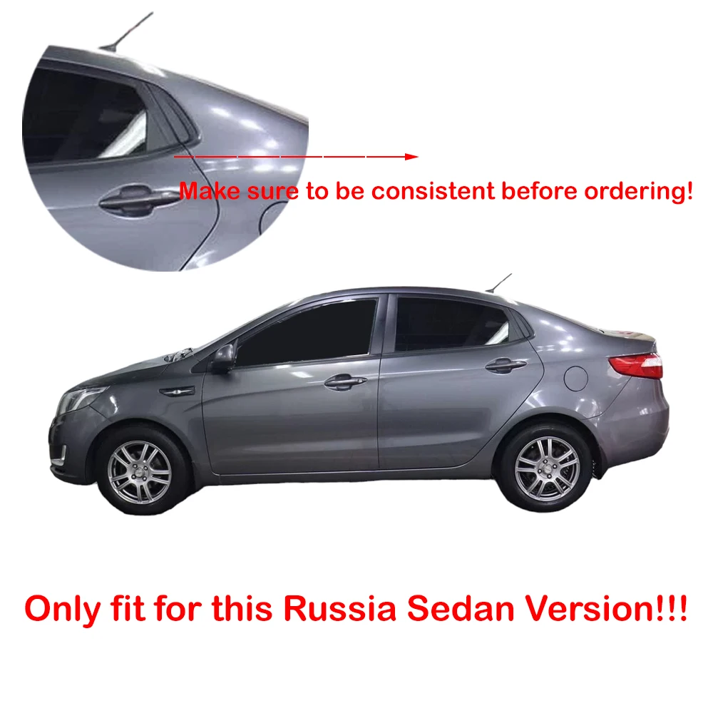 For KIA RIO K2 2011~2015 Sedan Russia Version Car Rear Window Side Vent Shutter Louver Cover Trim Car Accessories Carbon Fiber