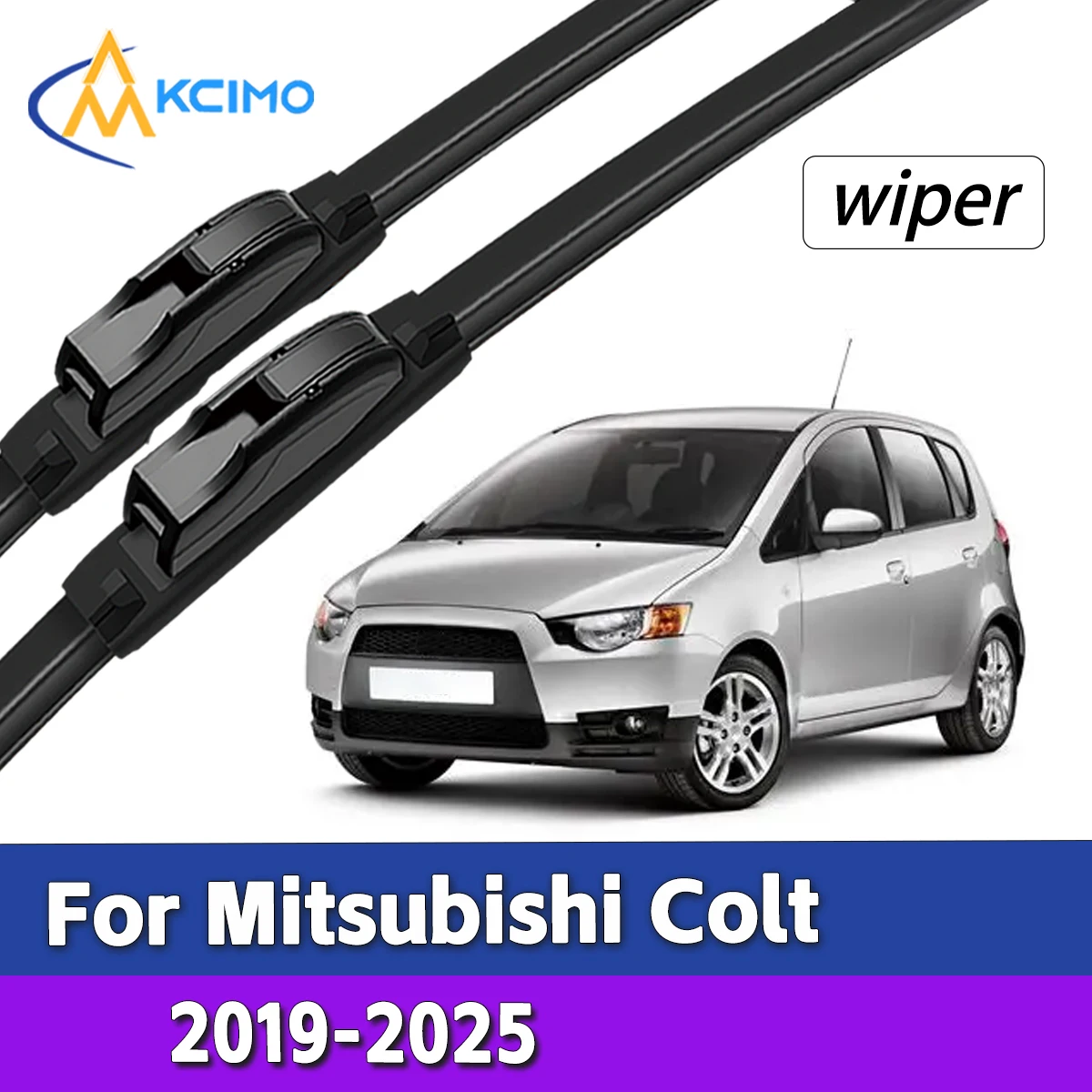 

Front Windshield Wiper Blades For Mitsubishi Colt 2019-2025 All Weather Silent Streak Free Rubber Window Wiper Replacement