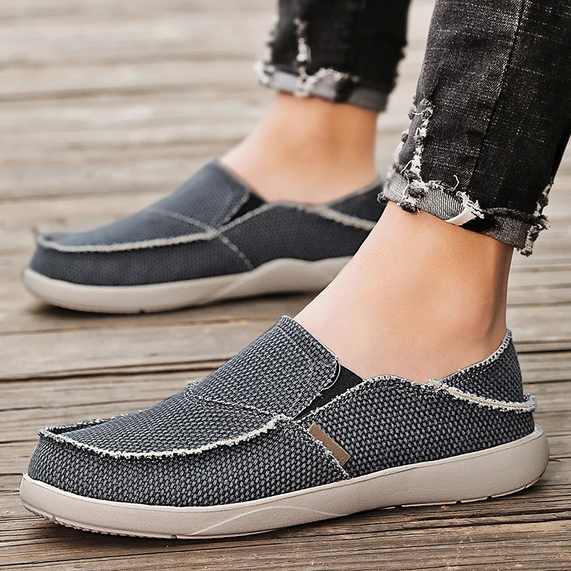 Dropshipping Summer Canvas Shoes Men Slip On Casual Shoes Big Size 47 48 Lightweight Breathable 2022 New