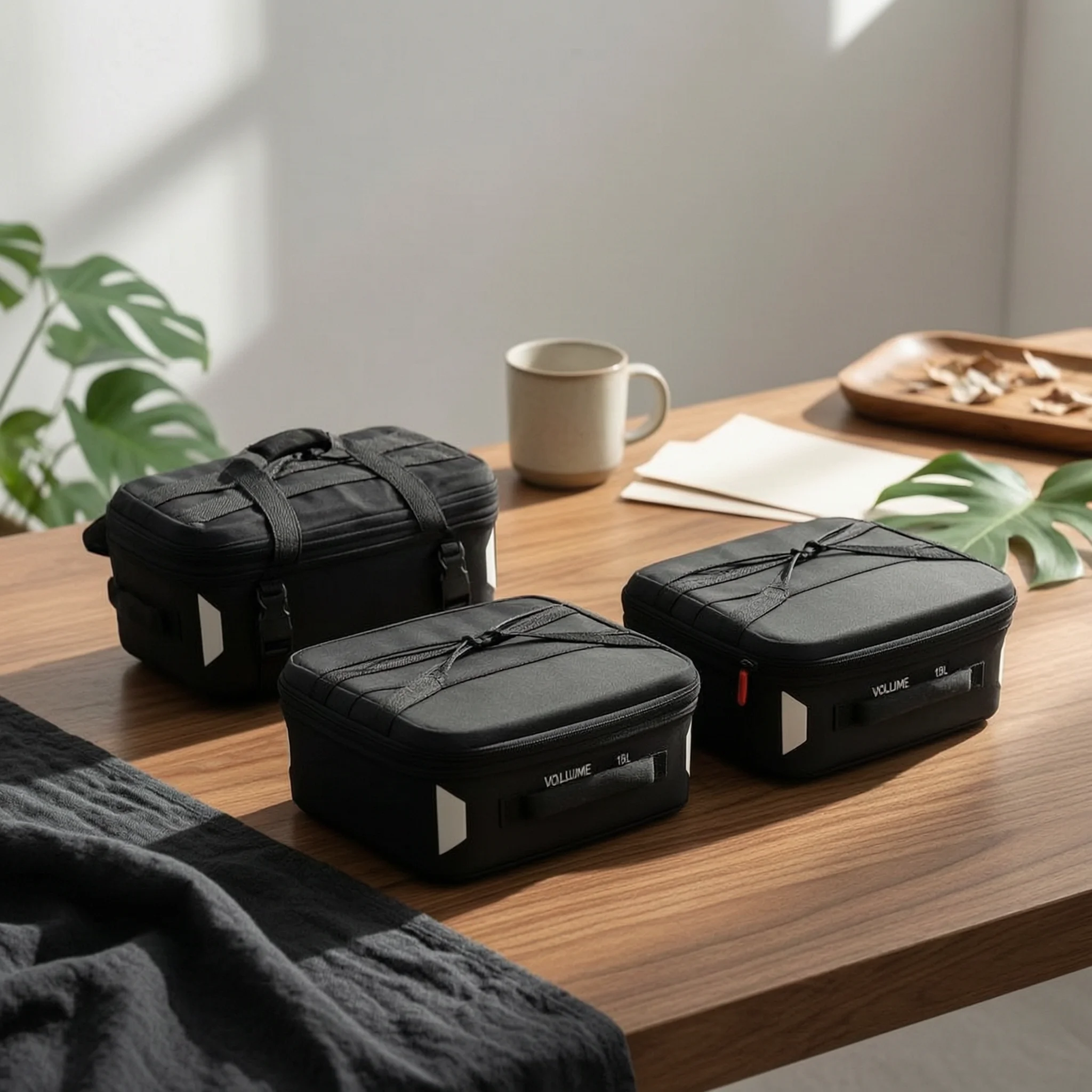 3 Pieces Motorcycle Luggage Bag Structured Hard-Shell Motorcycle Bag Sturdy Large Capacity for Motorcyclists, Daily Commuting